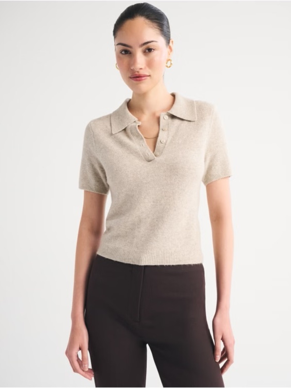 Abercrombie & Fitch Merino Wool-Blend Short Sleeve Polo